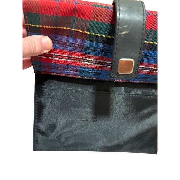 Vintage Disney Store Winnie The Pooh Trifold Wallet Red Blue Plaid Embroidered - Picture 6 of 10